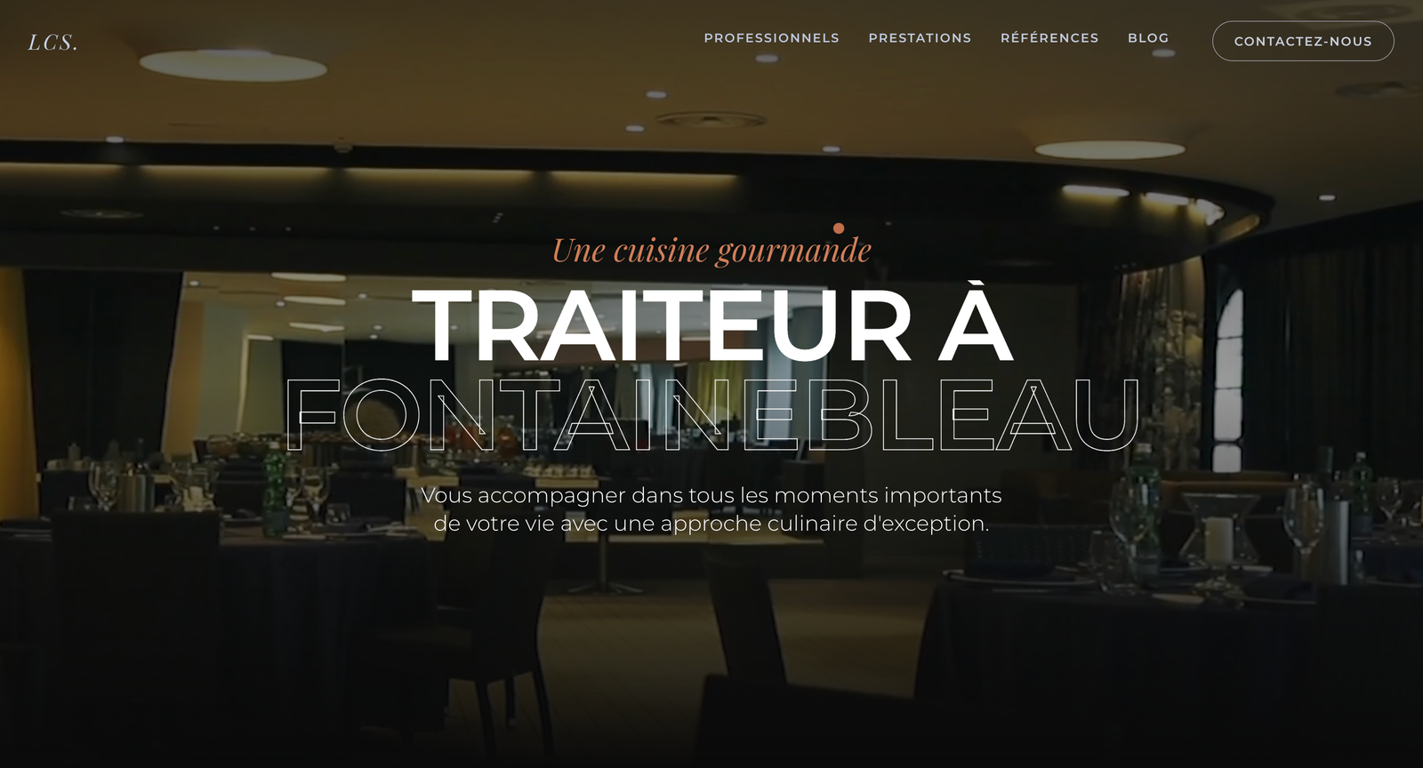 Site Les Cinq Saveurs - Page d'accueil traiteur