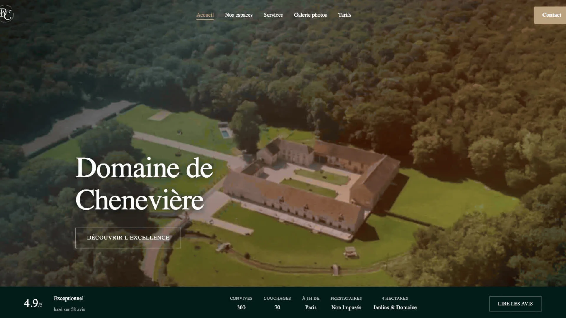 Création du site Internet, du domaine de Chennevières