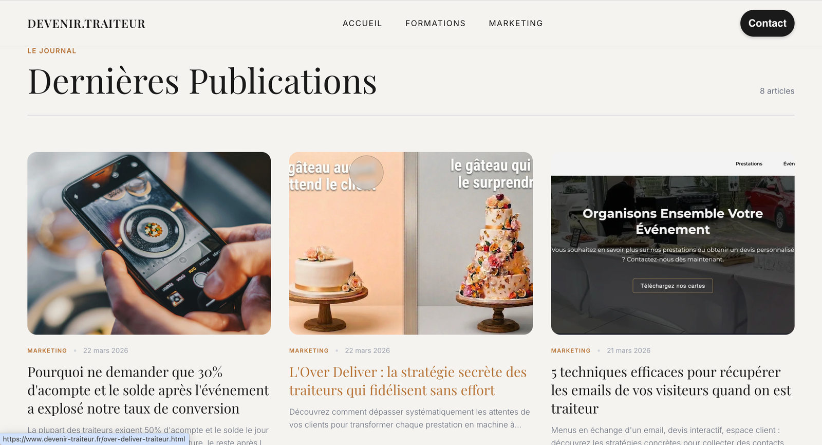 Blog Devenir Traiteur - Derniers articles