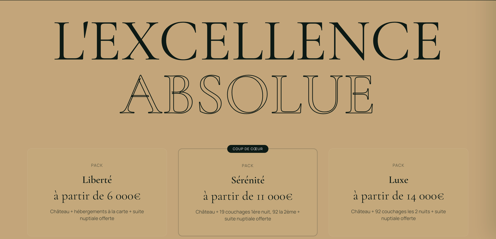 Site Château de la Fontaine - Tarifs et prestations