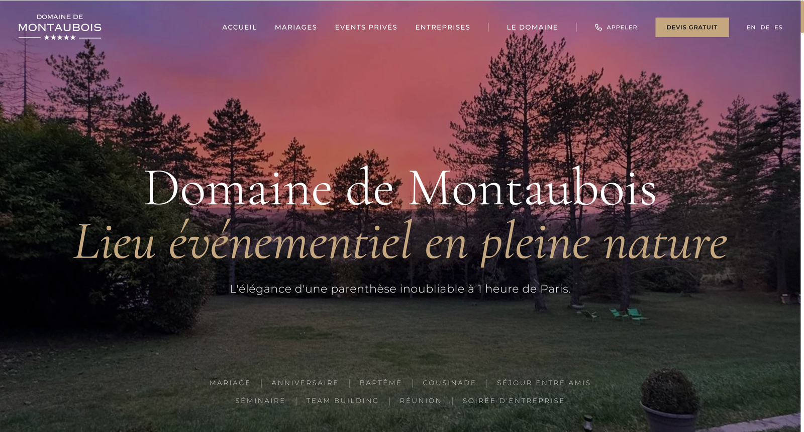 Site Montaubois - Page d'accueil